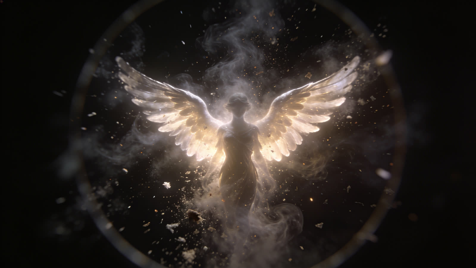 Seraph — כנפיים זהובות שנפתחות מתוך עשן